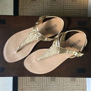 Guess Gold Sandals Size 7
